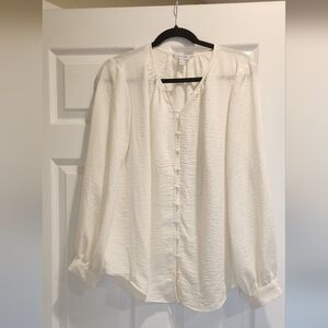 Nine West Cream Textured Blouse